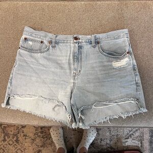 Madewell Light Blue Distressed Jean Shorts